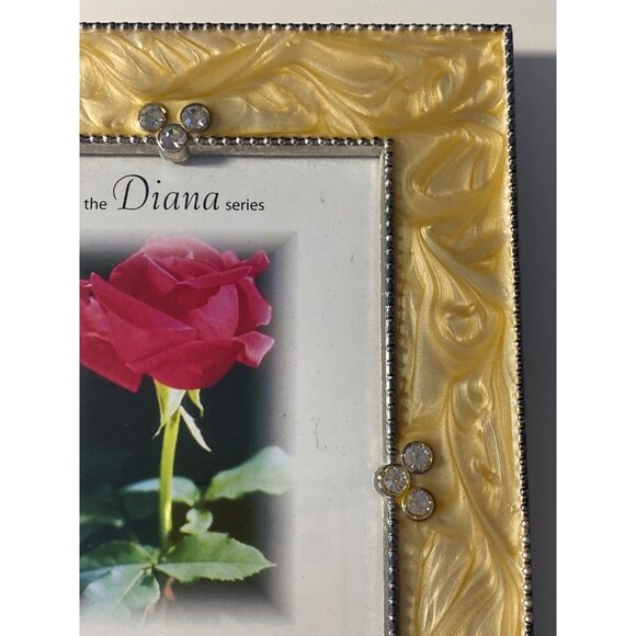 Diana Series Picture Frame Gold Silver Rhinestone 4 x 6In Wall Hang Stand - Picture 4 of 16
